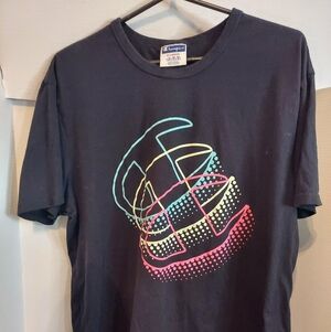 Champion shirt mens XL Black short sleeve big logo tee casual basic